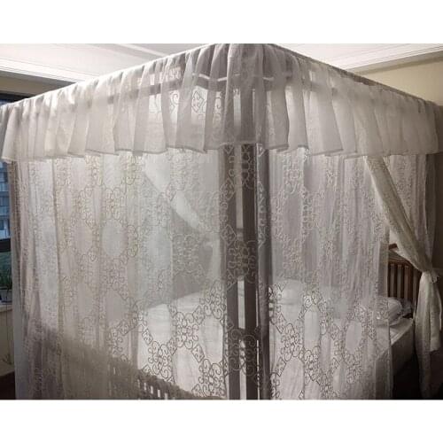 Zanzariera Chinese Style Palace Mosquito Net Landing Square Bed Canopy Decoration Thicken Quality Netting Curtains Bedding