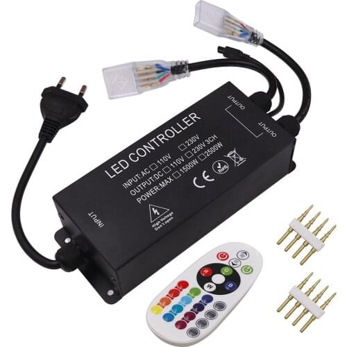 110V 220V RGB Controller 24Key Remote Control Switching Power for 10MM PCB 5050 LED Strip Light US EU UK AU Switch Accessories