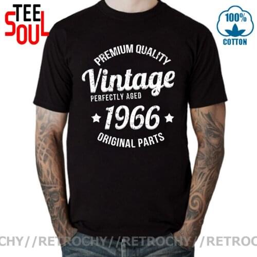 Retrochy Vintage 1966 Original Parts T shirt Born in 1966 Perfectly Aged T-shirt Premium Quality Cotton Tee shirt Birthday Shirt