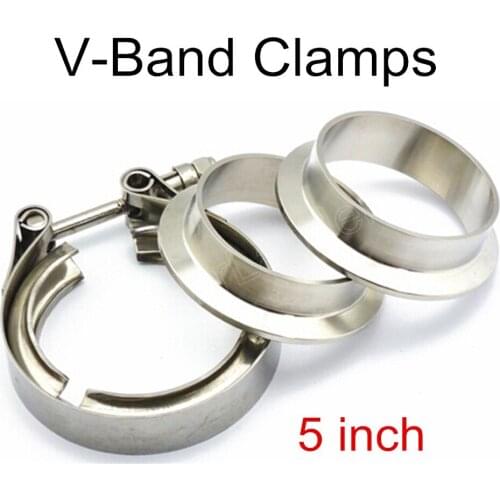 Stainless steel 5 inch diameter Normal V-Band clamp with Male and female flange kit free shipping