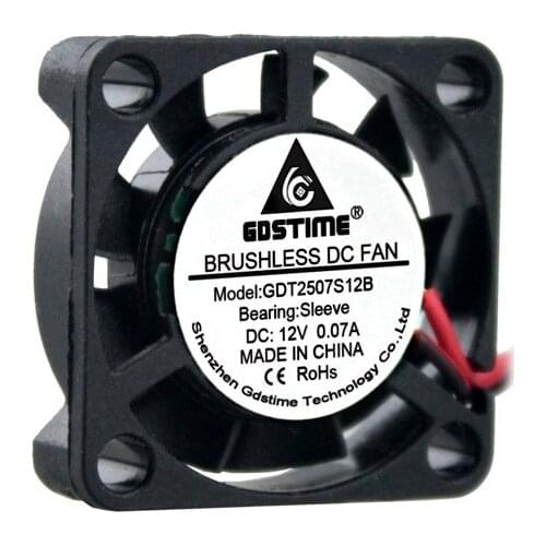1Pcs Gdstime Mini Chipset Heatsink Cooler 2507S 25x25x7mm 2Pin XH2.54 12V DC Brushless Axial Cooling Fan