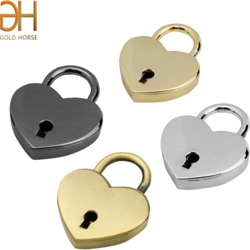 4.6CM Vintage Heart Shape Alloy Lock With Key Mini Padlock Bag Suitcase Luggage Jewelry Box Storage Diary Book