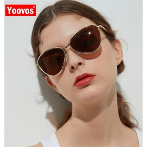 Yoovos 2021 New Arrival Sunglasses Women Cat Eye Vintage Fashion Sun Glasses Metal Frame Brand Designer Lunette De Soleil Femme
