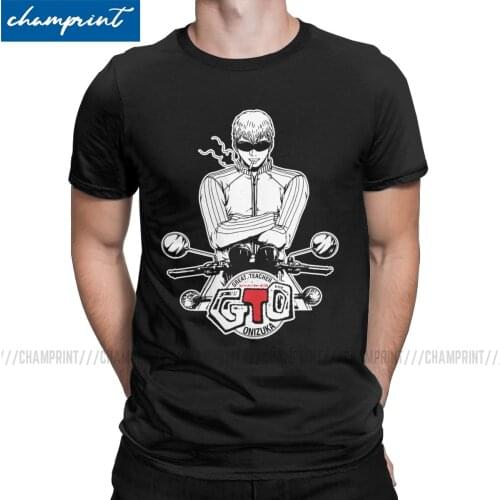 Great T Shirt Men 100% Cotton Awesome T-Shirt Crewneck Great Teacher Onizuka GTO Japan Manga Tees Short Sleeve Tops Plus Size