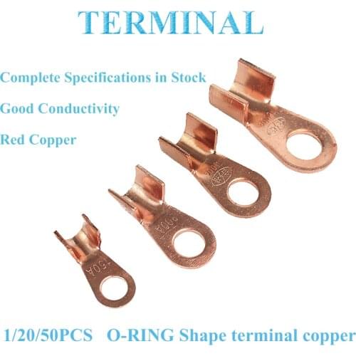 1/20/50pcs Assortment Car Auto Copper Ring Terminal Wire Crimp Connector Bare Cable Battery Terminals Soldered Connectors Kit