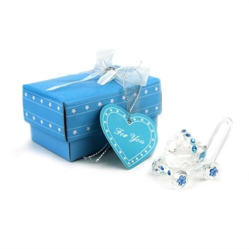 100pcs Crystal baby stroller Baby Shower Christening Favor Girl Boy Carriage Party Wdedding Game Decorations Crystal Craft