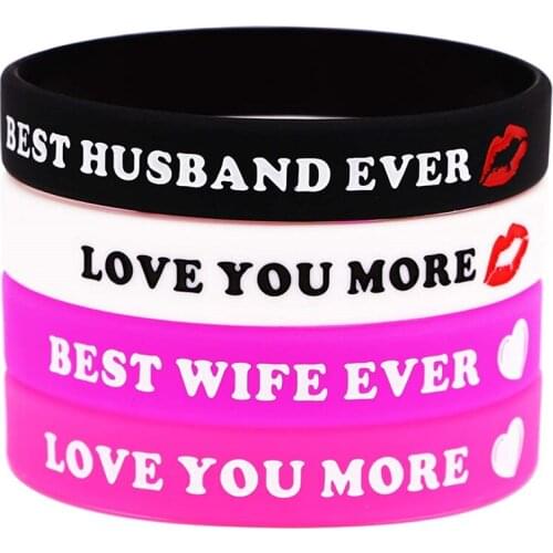 300pcs Best Husband Wife Ever Silicone Bracelets Rubber Wristbands Free Shipping by DHL
