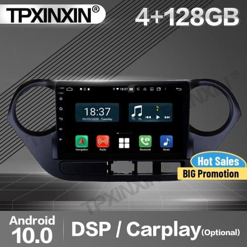 4+128G Carplay Car Radio 2 Din Stereo Receiver Android 10 For Hyundai I10 2018-2019 LHD GPS Navi Player Audio Recorder Head Unit