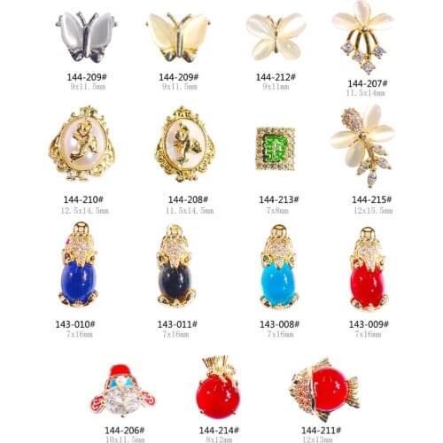 4Pcs/Lot, Metal Alloy Color Zircon Crystals Rhinestones Nails Jewelry Nail Art Decorations Pendant Accessories