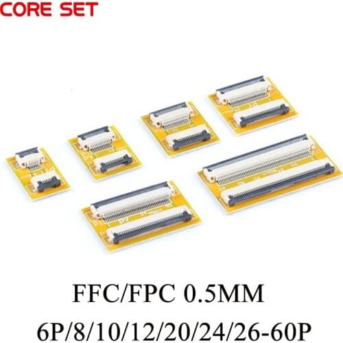 5PCS FPC FFC Flexible Flat Cable Extension Board With Connector 0.5 mm Pitch 6 8 10 12 14 20 30 40 50 60PIN Connectors