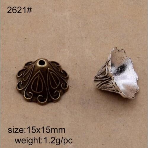 50pcs zinc alloy tibetan beads antiqued silver vintage beads caps fit 15mm beads