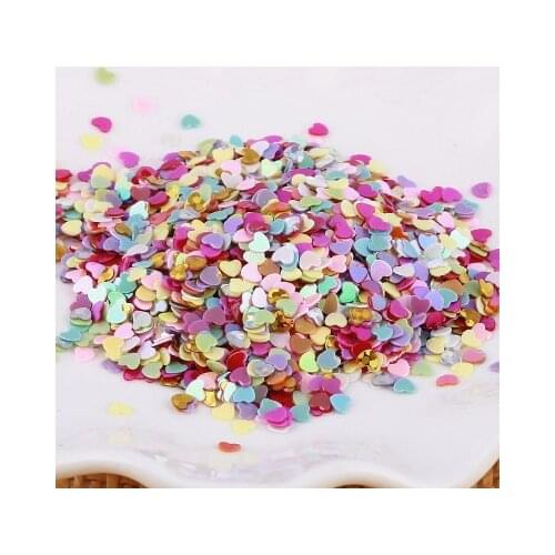 30g 3mm Heart Sequins Nail Art Flat Loose Sequins Glitter Paillettes Wedding Craft Kids DIY Accessories Mix AB Colors