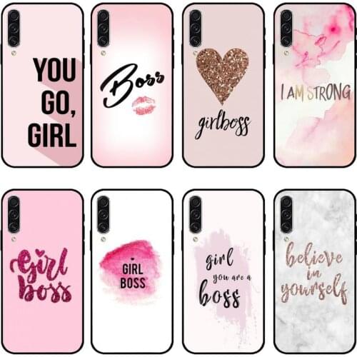 Girl Boss Pink Women power text slogan Phone Case For Samsung galaxy S 7 8 9 10 20 edge A 6 10 20 30 50 51 70 note 10 plus