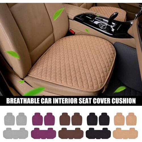 Car Seat Cover Front/rear Flax Seat Protect Cushion Automobile Seat Universal Cushion Protector Pad Car Cover Mat Protect Safety