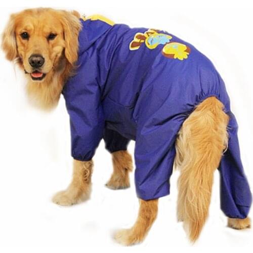Golden retriever labrador Dog raincoat Waterproof hooded Jacket raincoat Cartoon jumpsuit for large dogs impermeable perro