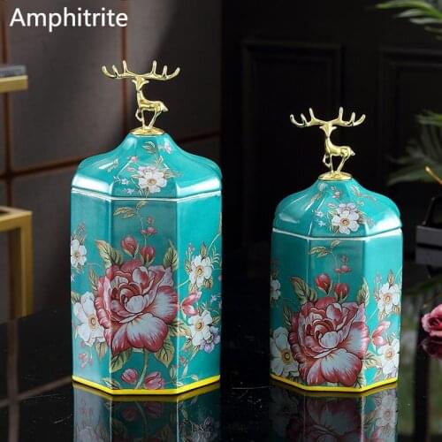 Ceramic Pulp Sealed Caddy Tea container Cans Moisture-proof Cans Storage Of Dried Fruits Of The Household Ornamental Living Room