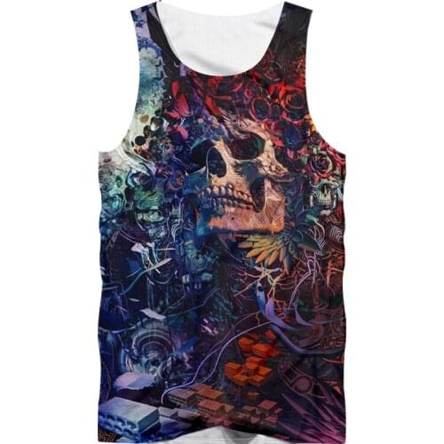 IFPD America Size Fashion 3D Printed Tank Top Summer Skull Sleeveless Shirt Plus Size Casual Breathable Fitness Vest Wholesale