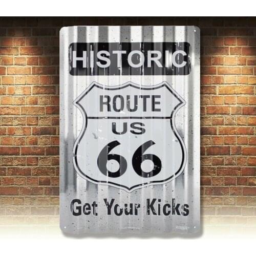 HISTORIC ROUTE 66 GET YOUR KICKS 8 x 12 Metal Corrugated Sign FAST USA SHIP