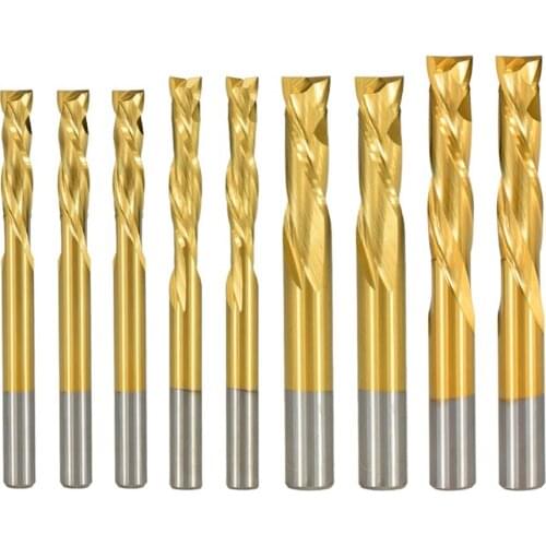 2 flute up down cutter 5/6/8 / 10mm tianium rod coated carbide end mill cnc router bit end mill