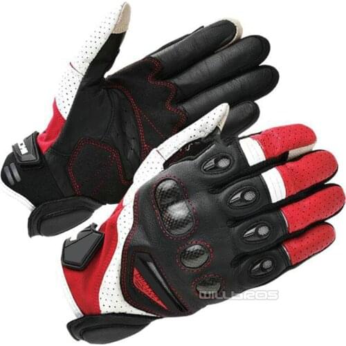 RST 417 Velcocity Leather Mesh Carbon Gloves Cycling Riding Street Bike Scooter Offroad MX Racing