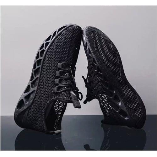 Summer Breathable Mesh Casual Sports Shoes Mens Hollow Mesh Shoes Lac-up Mens Shoes Lightweight Vulcanize Shoes Walking Sneaker