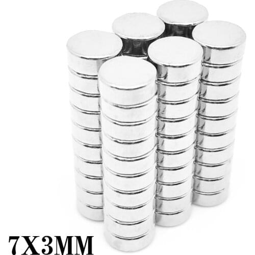 20/50/100/150/200/500PCS 7*3 mm Round Rare Earth Neodymium Magnet 7x3mm 7x3 Strong Small Magnetic Magnets For Craft 7mm x 3 mm