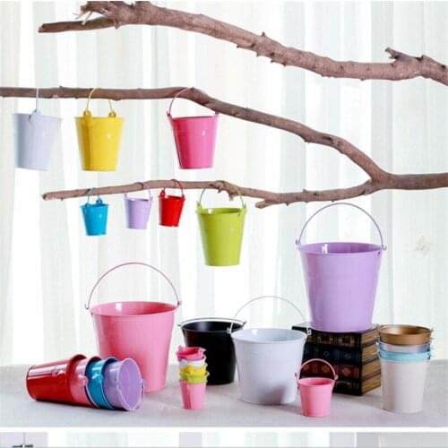 3size Metal Bucket Wedding Candy Box Flower Pot Table Decor Birthday Party Decoration Baby Shower Christmas Home Decor DIY