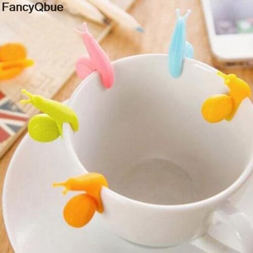 Cute Snail Wineglass Label For Tea Bag Hanging Mug Cup Clip Tea Infuser Party Supplies Novelty Product Color Random