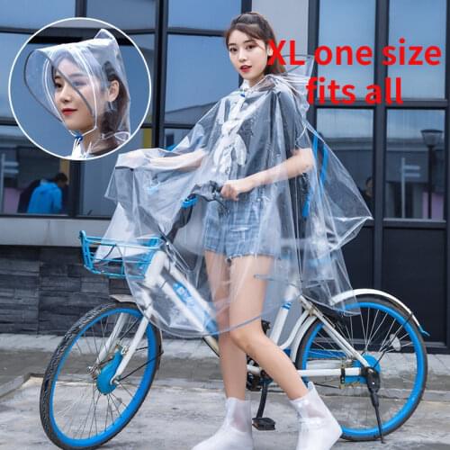 Fashion Transparent Raincoat Adult Hiking Outdoors Fishing Raincoat EVA Plastic Environmental Protection Raincoat
