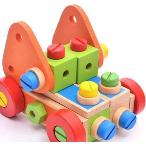 Montessori Baby Wooden Building Block Nut Toys Nut Screw Toy Girls Boys Gift