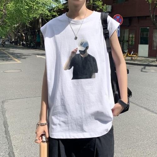 Men Breathable Loose Round Neck Sleeveless T-shirt Tank Top Casual Sports Vest