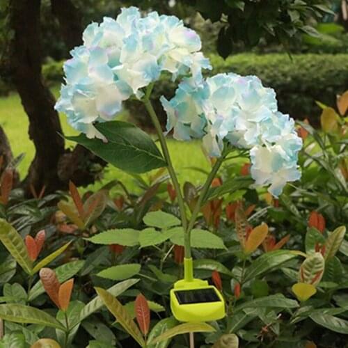 Outdoor Solar Flowers Lights Decorative Outdoor Lawn Lamp Home Garden Fake Flower Night Lights Waterproof Solar hydrangea lamp