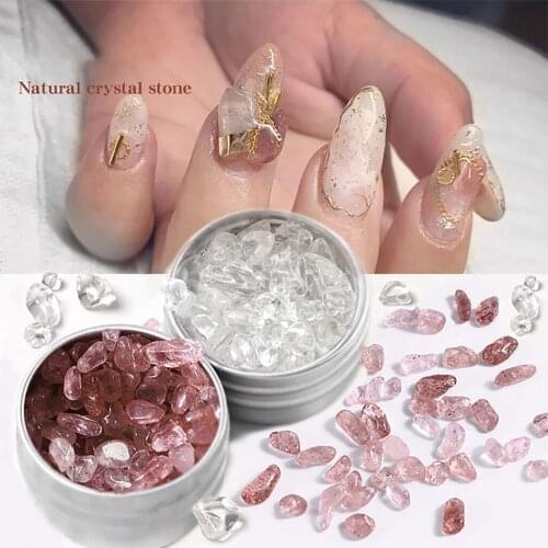 Natural Nail Crystal Stone For DIY Nail Decoration 1Box Jewelry Irregular Gravel DIY Nail Art Decoration A29#30