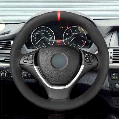 DIY Anti-Slip Wear-Resistant Steering Wheel Cover For BMW X5 E70 2006-2013 X6 E71 2008-2014 E72 2009-10 Car Interior Decoration