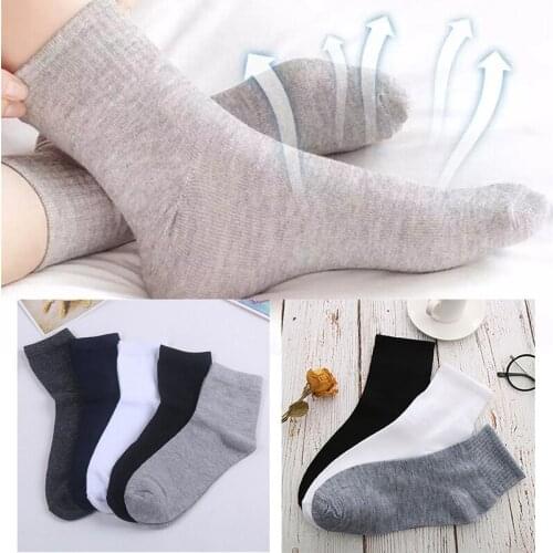 5/4/3/2Pair 100% Cotton Men Socks Summer Thin Breathable Socks High Quality No Show Boat Socks Black Short Business Sox