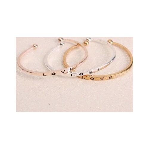 New Womens Stainless Steel Bracelet C Cuff Bracelet Simple Gothic Bracelet Wrist Jewelry Gifts Titanium Plated Metal Punk