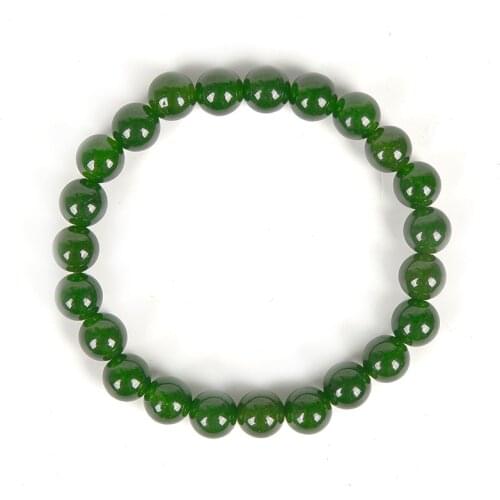 New 8mm Round Taiwan Jasper Suitable for Handmade DIY Charming Green Bracelet 7.5inch gem For Valentines Day Gifts H301
