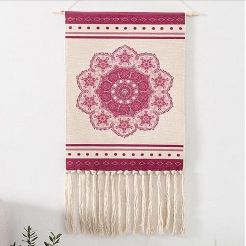 New Home Decor Macrame Wall Hanging Tapestry Cotton Tassel Handmade Woven Bohemian Geometric Canva Art Background Cloth Tapestry