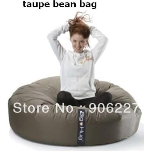 The original!! ISLAND shape TAUPE bean bag chair, children beanbag sofa seat, large round cushion - free shipping