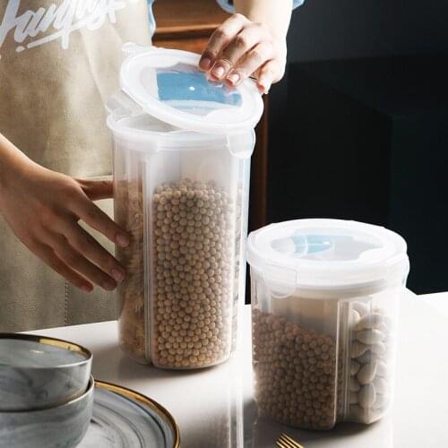 Separate Transparent Grain Storage Bottle Plastic Household Kitchen Food Moisture-proof Sealed Cans Dry Cereal Storage Container