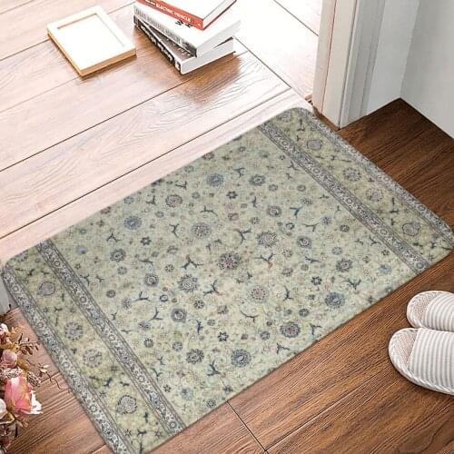Kashan Isfahan Persian Carpet Doormat Carpet Mat Rug Polyester Anti-slip Floor Decor Bath Bathroom Kitchen Living Room 40x60