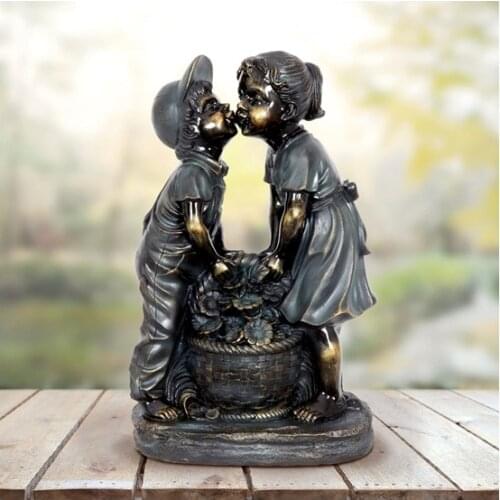 Garden Statues for Outdoor Resin Crafts Garden Decoration Park Statue Boy and Girl Small Ornaments