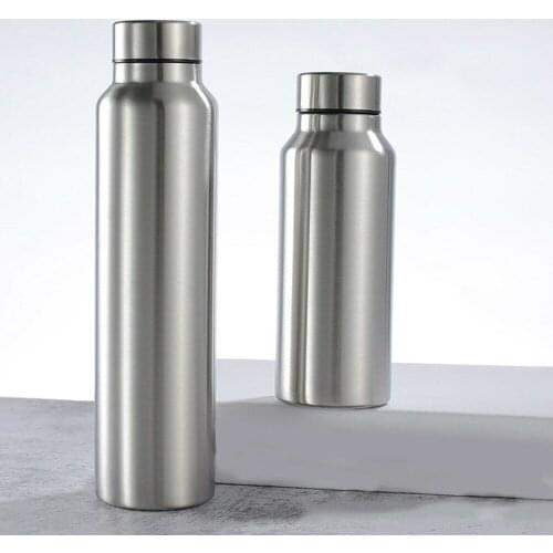 Stainless Steel Sports Water Bottle Thermos Mug 650/1000ml Leak_Proof Thermosmug Single Wall Vacuum Camping Gym Metal Flask
