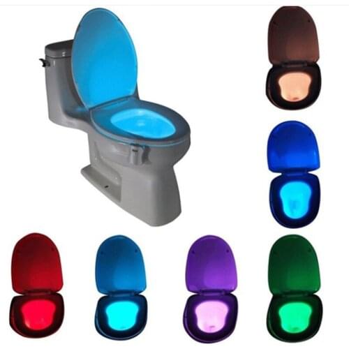 LED small night light 8 color 16 color toilet sensor light hanging body toilet sensor lid light