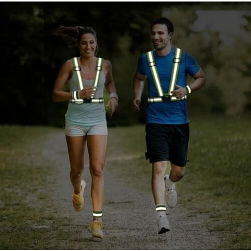 Bike Safe Reflective Vest Highlight Reflective Straps Night Running Clothing Vest Adjustable Safety Vest Elastic Band Uniforms