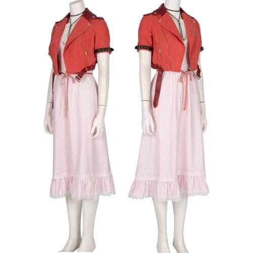 Adult Women FF VII Remake Aerith Gainsborough cosplay Suits Costume Halloween Party Suit Custom