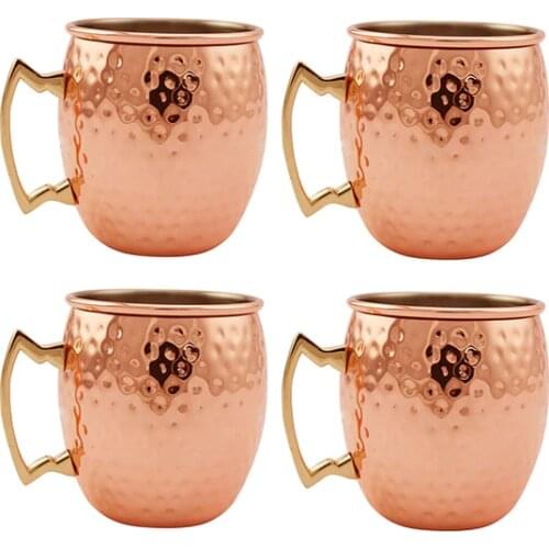 WOWSHINE 4 PCS Free Shipping Moscow Mule Copper Plated Mug / Cup, 18 Ounce, Set of 4 for promotion