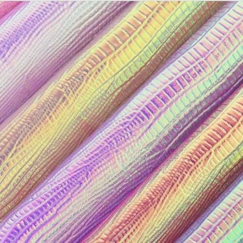 10 yards*137cm roll Symphony metallic PU leather Laser chameleon fabrics rainbow holographic artificial leather fabric wholesale