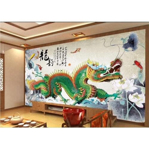 WDBH custom photo 3d wallpaper Chinese style jade embossed dragon tv background home decor living room wallpaper for wall 3 d