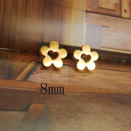 2018 Hot 6Pair Classical Stainless Steel Earring Fashion Jewelry Simple Charm Heart Flower Earrings For Women Gold